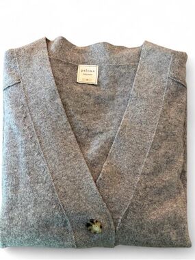 Women’s 100% Cashmere Sz. LP Paloma Fine Knits by Short Story gray cardigan
